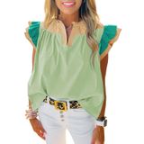Blusa, Regatas Femininas Tankaneo, Com Babados, Cor Verde