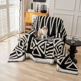 Capa De Sofá Handontime Boho Sofa Chenille Para Poltrona Preta