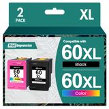 Substituição Do Cartucho De Tinta Printimpression 60xl Para Hp 60 (pacote Com 2)