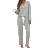Conjunto De Pijama Zmj, Camisa Feminina De Manga Comprida E Calça Tamanho L