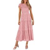 Vestido Midi Prettygarden Com Estampa Floral De Verão 2025 Para Mulheres
