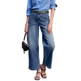 Jeans Sidefeel, Femininos, Pernas Largas, Cintura Alta, Tornozelo, Azul, Tamanho 14