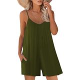 Macacão Casual De Verão Nfsion Sem Mangas Com Bolsos Para Mulheres
