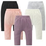 Calças Infantis Para Meninas Fullfamous Com Nervuras De Algodão, Pacote Com 5 Unidades De 2 A 3