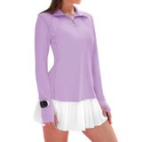 Sun Shirts Ieccp Femininas De Manga Comprida Upf 50+ Roxas Tamanho M