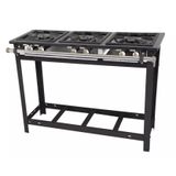 Fogao Industrial 3 Bocas 1qs 2qd 30x30 Linha Extra Baixa Pressao Venancio E3
