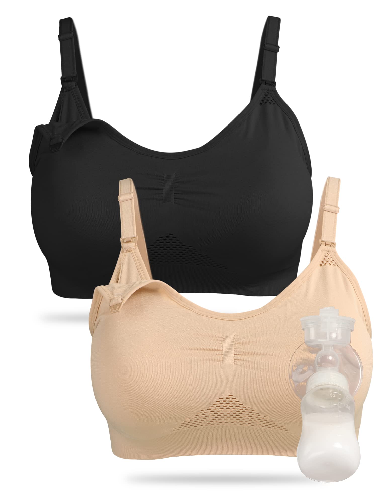 Sutiã Pumping Bra 4how Seamless Wireless Maternity Bralette, Preta