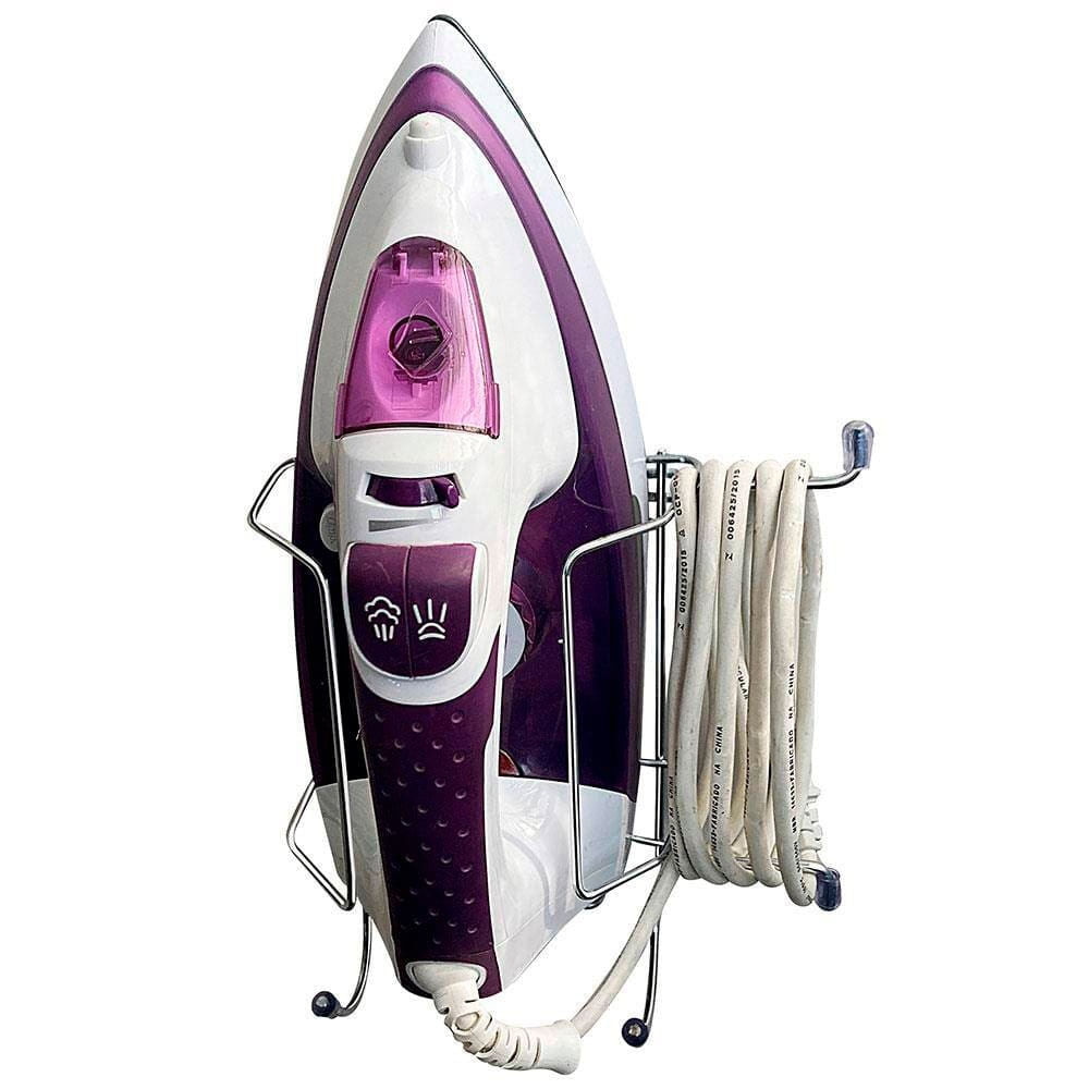 Suporte Para Ferro E Tábua De Passar Utimil Em Aço Cromado