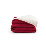 Coberdrom Cobertor Dupla Face 1 Peça Solteiro Manta Soft E Sherpa De Carneiro - Marsala