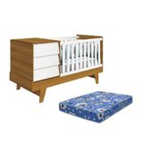 Berço Multifuncional Prince Branco/savana Com Colchão D18