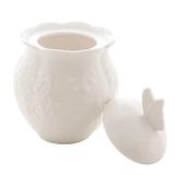 Acucareiro Porcelana New Bone Butterfly Flower 9,5x9,5x13cm