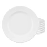 Jogo Pratos De Sobremesa 6 Peças 20cm Branco Com Aba Oxford