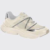 Tenis Feminino Urban Casual Recorte Cadarço Vizzano 1440.101.17951 - Branco/prata/branco - 38