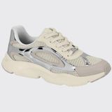 Tenis Feminino Urban Casual Recorte Cadarço Vizzano 1440.100.17951 - Branco Off/cinza/prata - 34