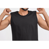 Camiseta Regata Masculina Lisa De Algodão Preta Gg
