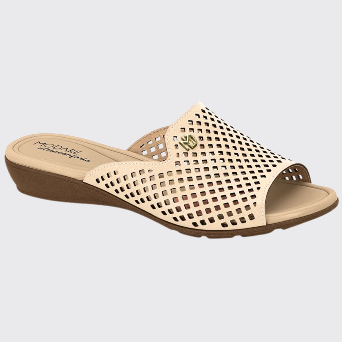 Tamanco Feminino Slide Anabela Conforto Modare 7127.258.21736 - Creme - 37