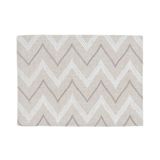 Lugar Americano Retangular Em Tecido Poli-linho Ricamo 50x35cm Auguri Casa Zig Zag Cinza