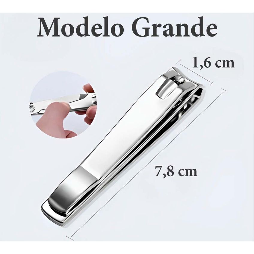 Cortador De Unha Grande 7,8cm Para Pé E Mão Com Lixa Aço Inox Manicure Pedicure - imagem 3