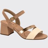 Sandália Feminina Ultraconforto Tricolor Modare Salto Médio 7172.101.22555 - Creme/nude - 35