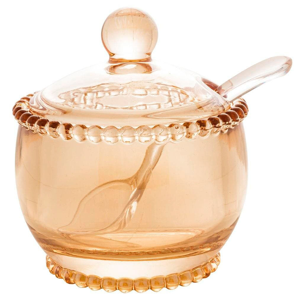 Açucareiro Wolff Pearl Com Colher Âmbar 200ml