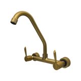 Torneira Pia Cozinha Misturador Parede Dourado Fosco 1/4v