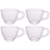 Conjunto Com 4 Xícaras Para Café Wolff Pearl Em Cristal 80 Ml
