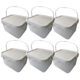 Balde Para Açougues 2.4 Litros Com Tampa-kit 6 Pçs
