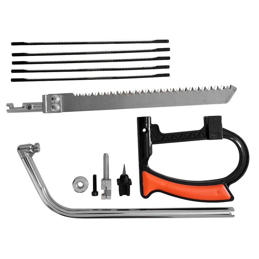 Kit Completo Arco Serra Mini Serrote Multifuncional Ajustável 7 Peças Serra Tico Tico P/ Reparos Artesanato Manutenção - imagem 4