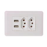 Parede Tomada Universal Usb Dupla Branco Bivolt