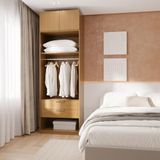 Guarda-roupa Modulado 2 Peças 2 Portas Jade Cabecasa Madeiramadeira Avelã