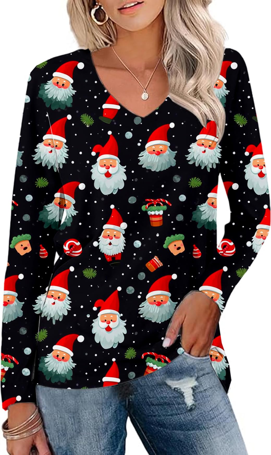 Camiseta Aceshion Ugly Christmas Femininas Árvores De Natal