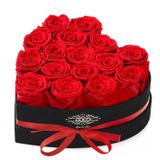 Flores Preservadas, Rosas Em Forma De Coração, Caixa Agrul, 16 Unidades