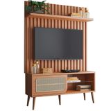 Rack Para Sala Com Painel Ripado Para Tv 55 Pol Egon D03 Freijó - Lyam Decor