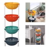 Estante Colorida Organizador Infantil Chao Fruteira 4 Prateleiras Porta Brinquedos Cesto Roupas Cozinha Banheiro Multius