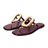 Chinelos Wnshonzy Para Mulheres, Sandálias Tanga, Planas, Cor De Vinho