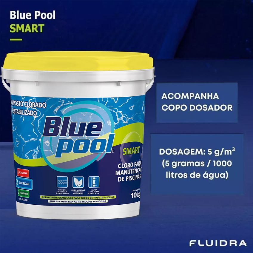 Cloro Piscina 10kg Ativo Granulado Balde Bluepool Fluidra - imagem 3