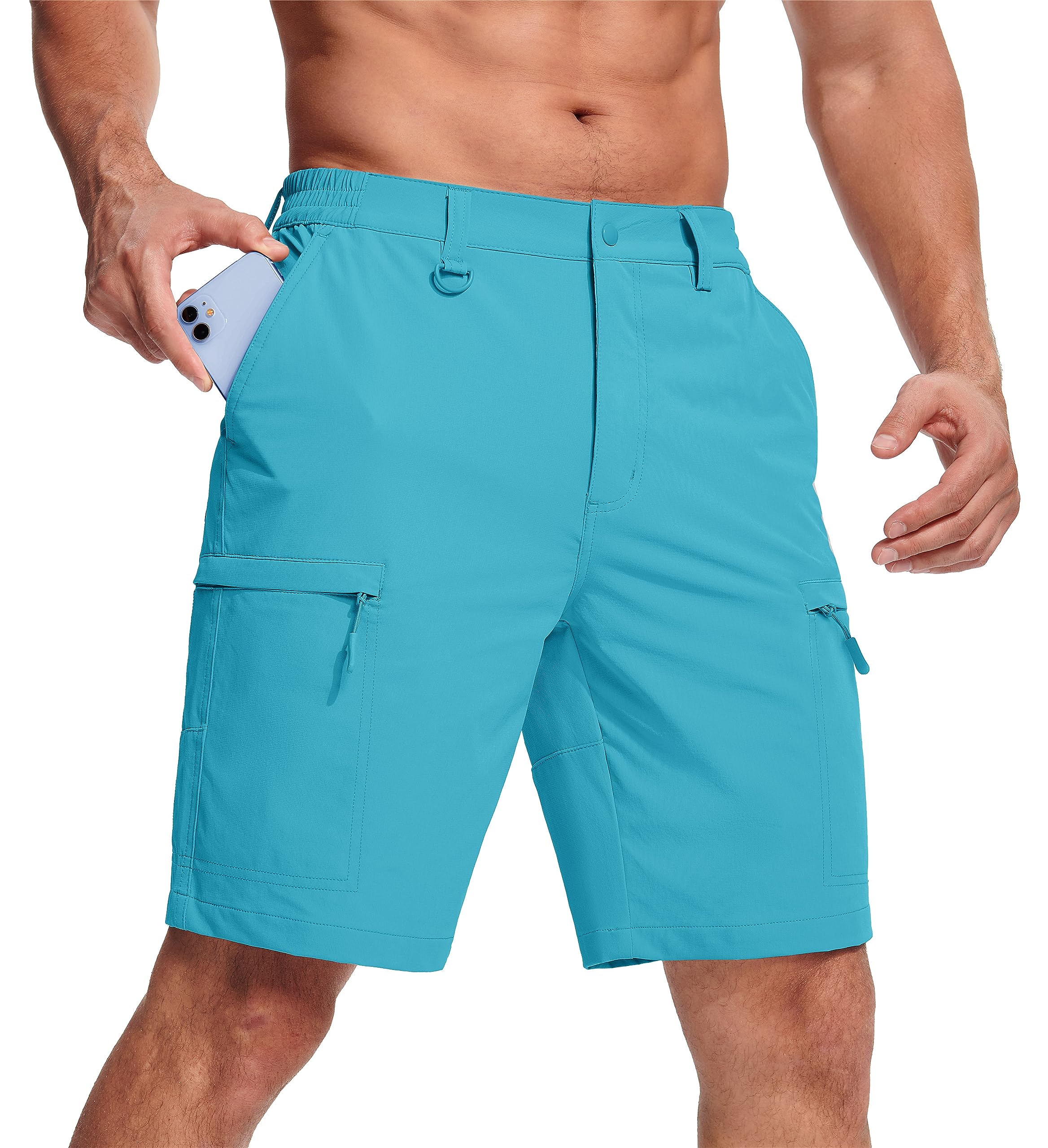 Shorts De Golfe Magcomsen Para Homens Resistentes À Água Quick Dry Blue
