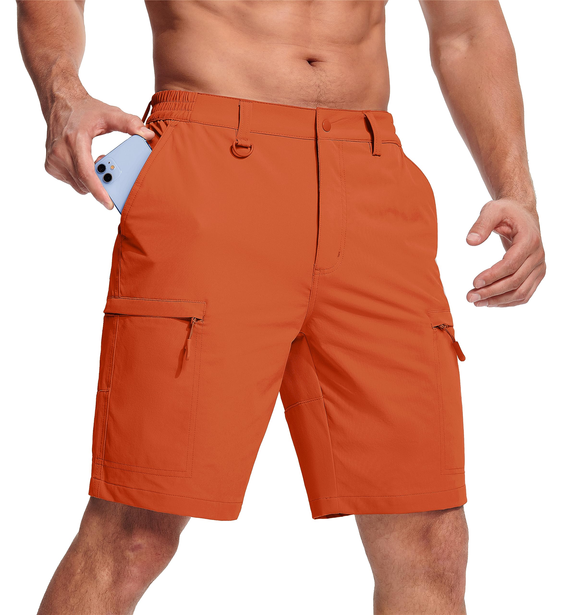 Shorts De Golfe Magcomsen Leves, Resistentes À Água, Masculinos, Laranja