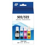 Frascos De Recarga De Tinta Ecodot 502 De Alta Capacidade Para Epson 502