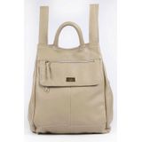 Mochila Antifurto Notebook Feminina Couro Bege