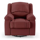 Poltrona Do Papai Reclinável Sala De Cinema Barcelona Glider Manual Giratória Massagem Usb Pu Vermelho G23
