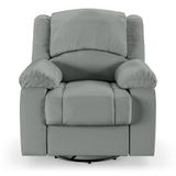 Poltrona Do Papai Reclinável Sala De Cinema Barcelona Glider Manual Giratória Massagem Usb Pu Cinza G23