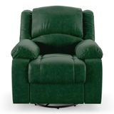 Poltrona Do Papai Reclinável Sala De Cinema Barcelona Glider Manual Giratória Pu Verde Musgo G23