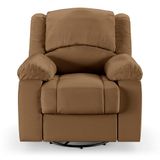 Poltrona Do Papai Reclinável Sala De Cinema Barcelona Glider Manual Giratória Massagem Usb Pu Caramelo G23