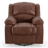 Poltrona Do Papai Reclinável Sala De Cinema Barcelona Glider Manual Giratória Massagem Usb Pu Marrom Brilho G23