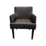 Poltrona Decorativa Alyssa Para Sala De Estar Pés De Madeira Corino Marrom Conforto E Estilo L35 - Encantum