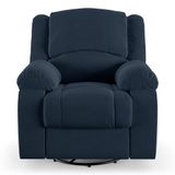 Poltrona Do Papai Reclinável Sala De Cinema Barcelona Glider Manual Giratória Massagem Usb Veludo Azul G23
