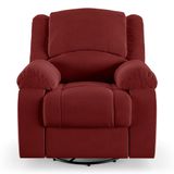 Poltrona Do Papai Reclinável Sala De Cinema Barcelona Glider Manual Giratória Usb Veludo Vermelho G23