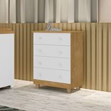 Comoda Lara 4 Gavetas Nature Branco