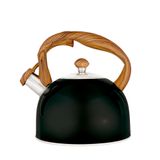 Chaleira Wood Em Inox 2,5 Litros Com Apito Mor Cor:preto